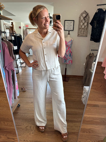 Oatmeal Linen Pants