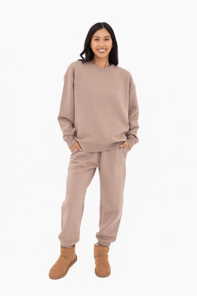 Taupe Boyfriend Fleece Sweatshirt