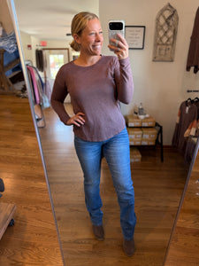 Heathered Plum Brushed Sweater