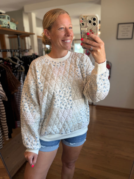 Cream Multi-Floral Patchwork Long Sleeve Top