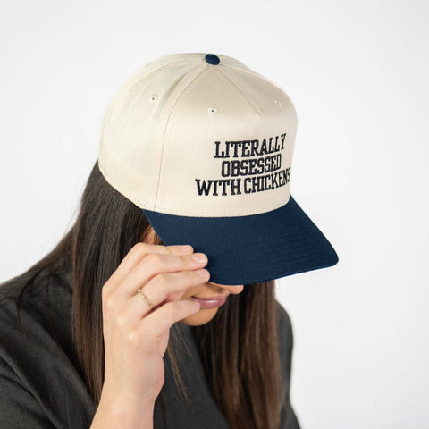 Literally Obsessed With Chickens Embroidered Trucker Hat