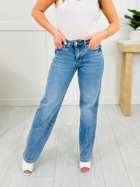 Judy Blue Mid-Rise Tummy Control Straight Jeans