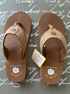 Yellow Box Tan Nelin Mellow Mat Flip Flops