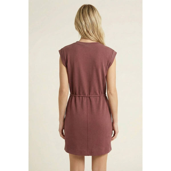 Marsala Drawstring French Terry Dress
