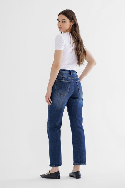 Mica High-Rise Fleece Lined Straight Leg Jeans