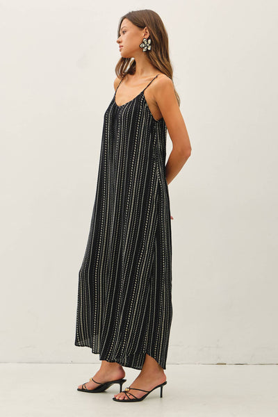 Black Pinstripe Wide Leg Jumper