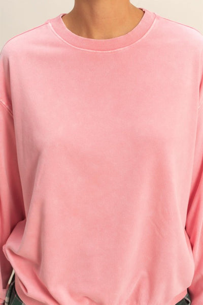Taffy Pink Oversized Mineral Wash Sweatshirt