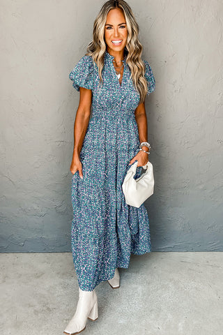 Blue Floral Maxi Dress