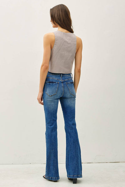 Greige Pinstripe Cotton Vest