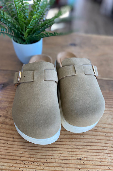 Poppy Clog in Dark Taupe