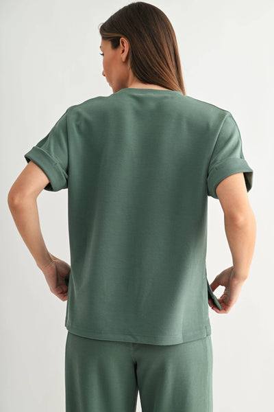 Eldergreen Luxe Sand Wash Rib Lounge Tee