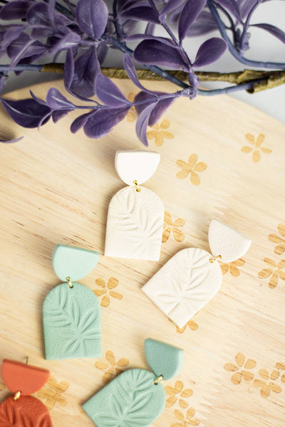 Arched Embossed Clay Earrings - More Options!