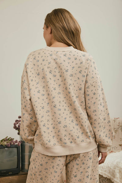 Oatmeal Ditsy Floral Crewneck Sweatshirt
