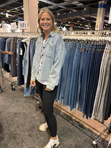 Mica Light Wash Denim Shacket