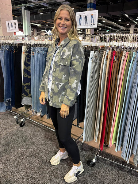 Mica Denim Camo Shacket