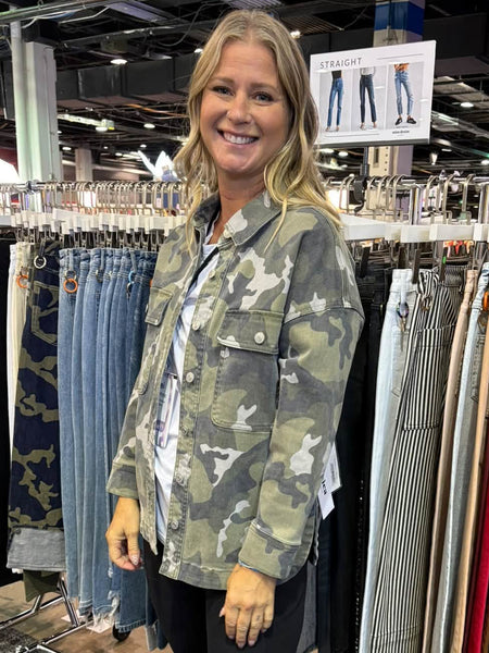Mica Denim Camo Shacket