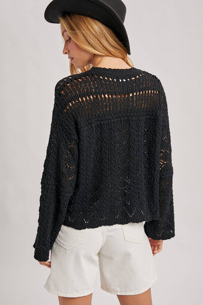 Black Open Knit Sweater