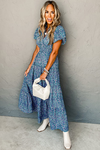 Blue Floral Maxi Dress