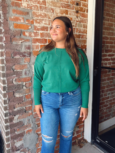 Forest Green Front Seam Sweater