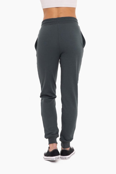 Jungle Green French Terry Cuffed Skinny Joggers