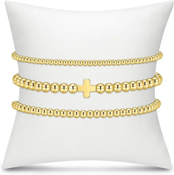 Gold Cross Multilayer Chain Bracelet