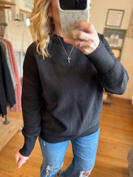 Black Funnel Neck Sweater