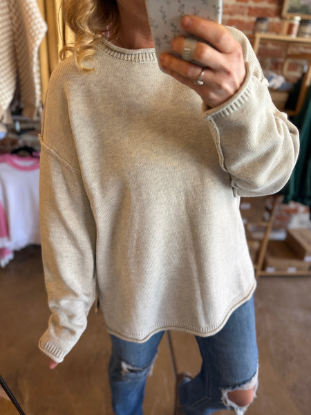 Melange Grey Pullover Sweater