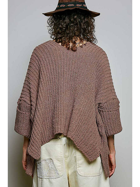 Mocha Oversized Chenille Cardigan