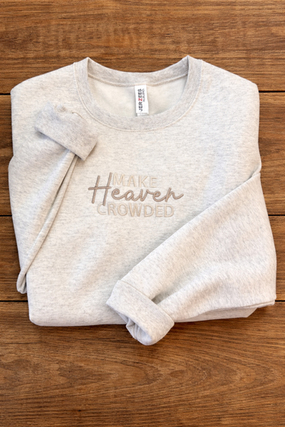 Oatmeal Heather Make Heaven Crowded Embroidered Sweatshirt