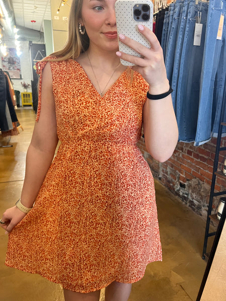 Taupe & Ruse Sleeveless Tie Mini Dress