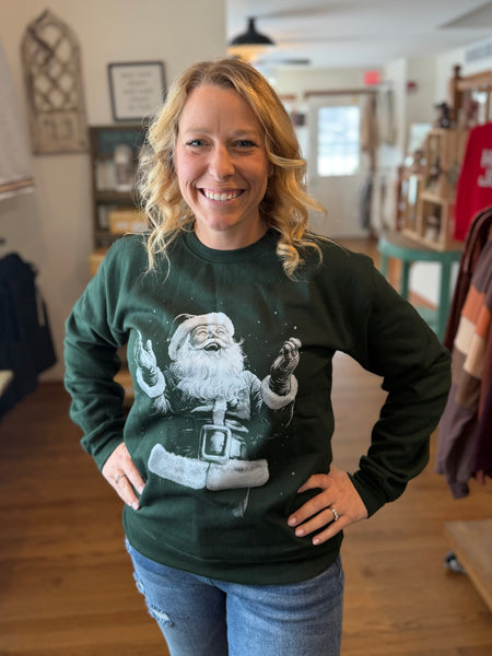 Kris Kringle Forest Green Graphic Sweatshirt