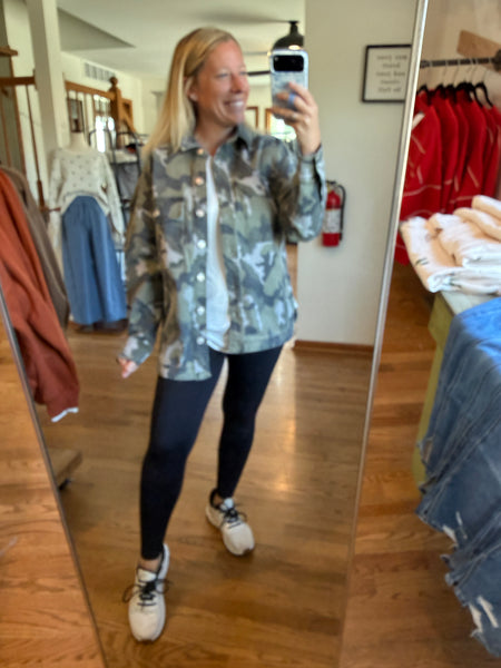 Mica Denim Camo Shacket