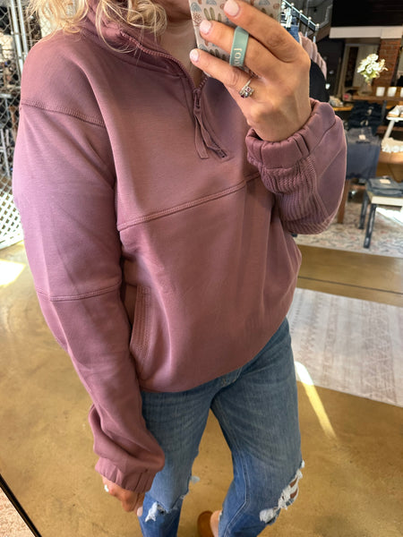 Rose Taupe Tundra Thermal Half-Zip