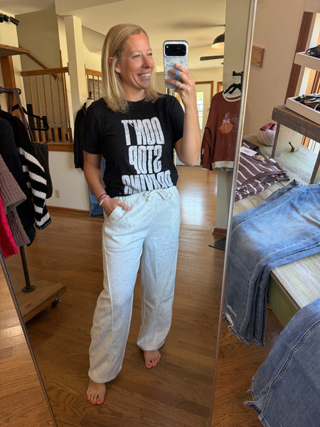 Heather Grey Relaxed Fit Drawstring Sweatpants
