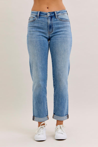 Judy Blue Rolled Boyfriend Jeans