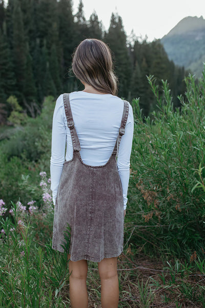 Mocha Vintage Washed Mini Dress