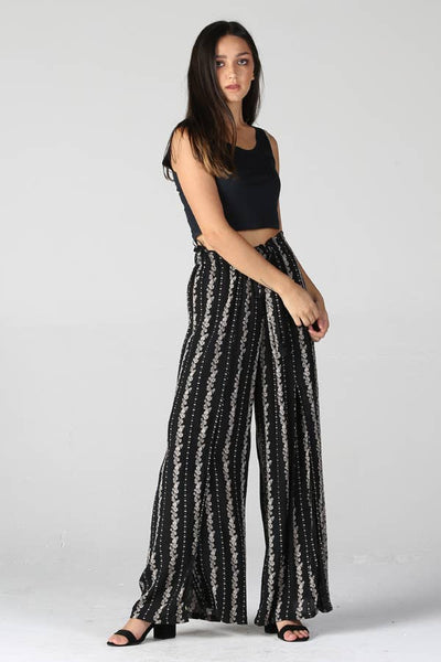Black High Waisted Split Leg Pants