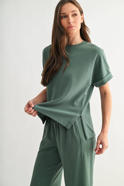 Eldergreen Luxe Sand Wash Rib Lounge Tee