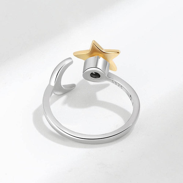 Moon & Star Anxiety Fidget Spinner Ring