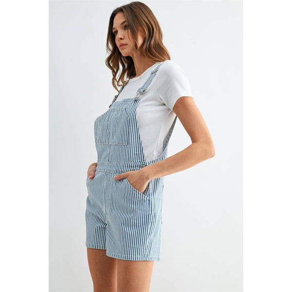 Mica Blue Pinstripe Denim Overalls