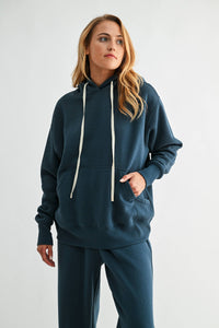 Midnight Navy Cloud Walk Pullover Fleece Hoodie