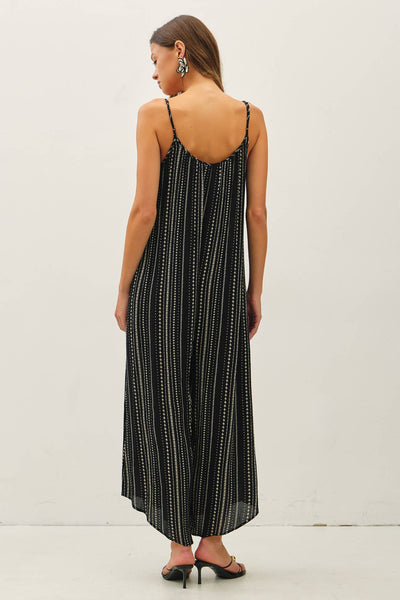 Black Pinstripe Wide Leg Jumper