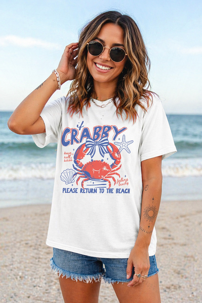 White Crabby Graphic Tee