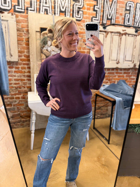 Eggplant Pullover Sweater