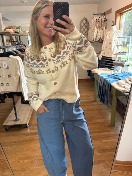 Cream Nordic Cardigan