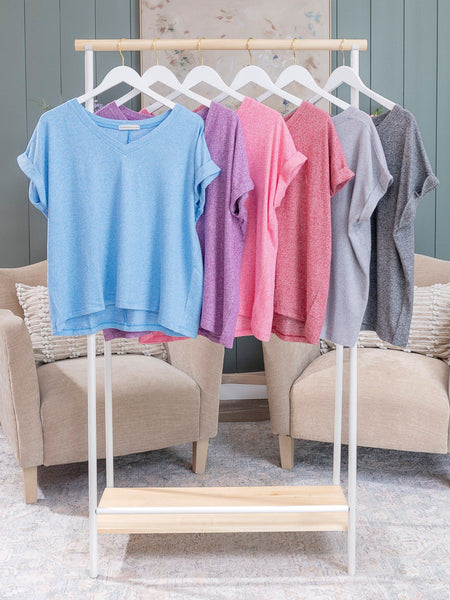 Soft Melange Hacci V-Neck Tee - More Colors!