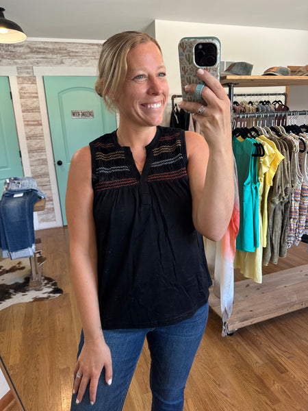 Black Multi Stripe Yolk Tank