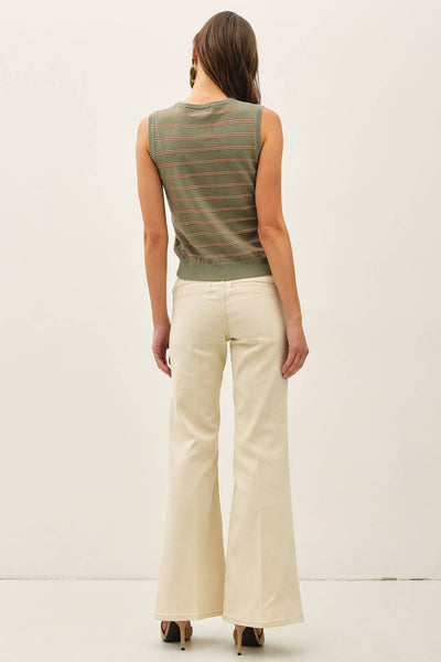 Sage Striped Sweater Tank