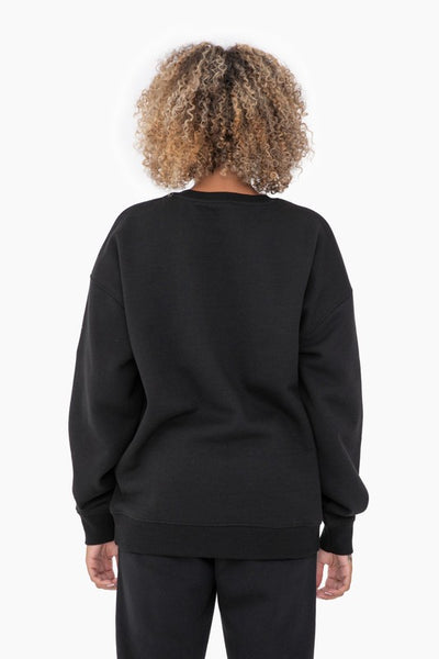 Black Oversized Fleece Sweatshirt