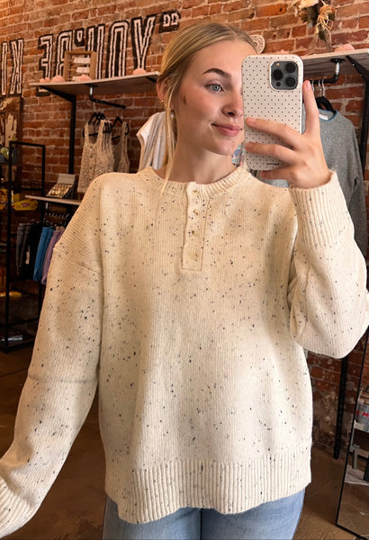 Oreo Milkshake Slouchy Henley Sweater